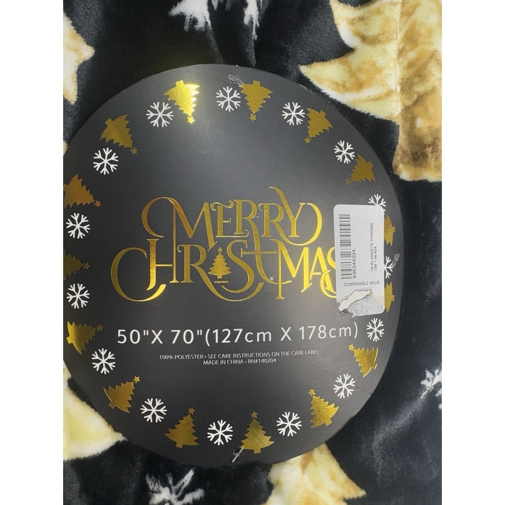 Merry Christmas Throw Blanket Holiday Pattern Decor Soft Fleece Sofa Couch Gift - Picture 2 of 4